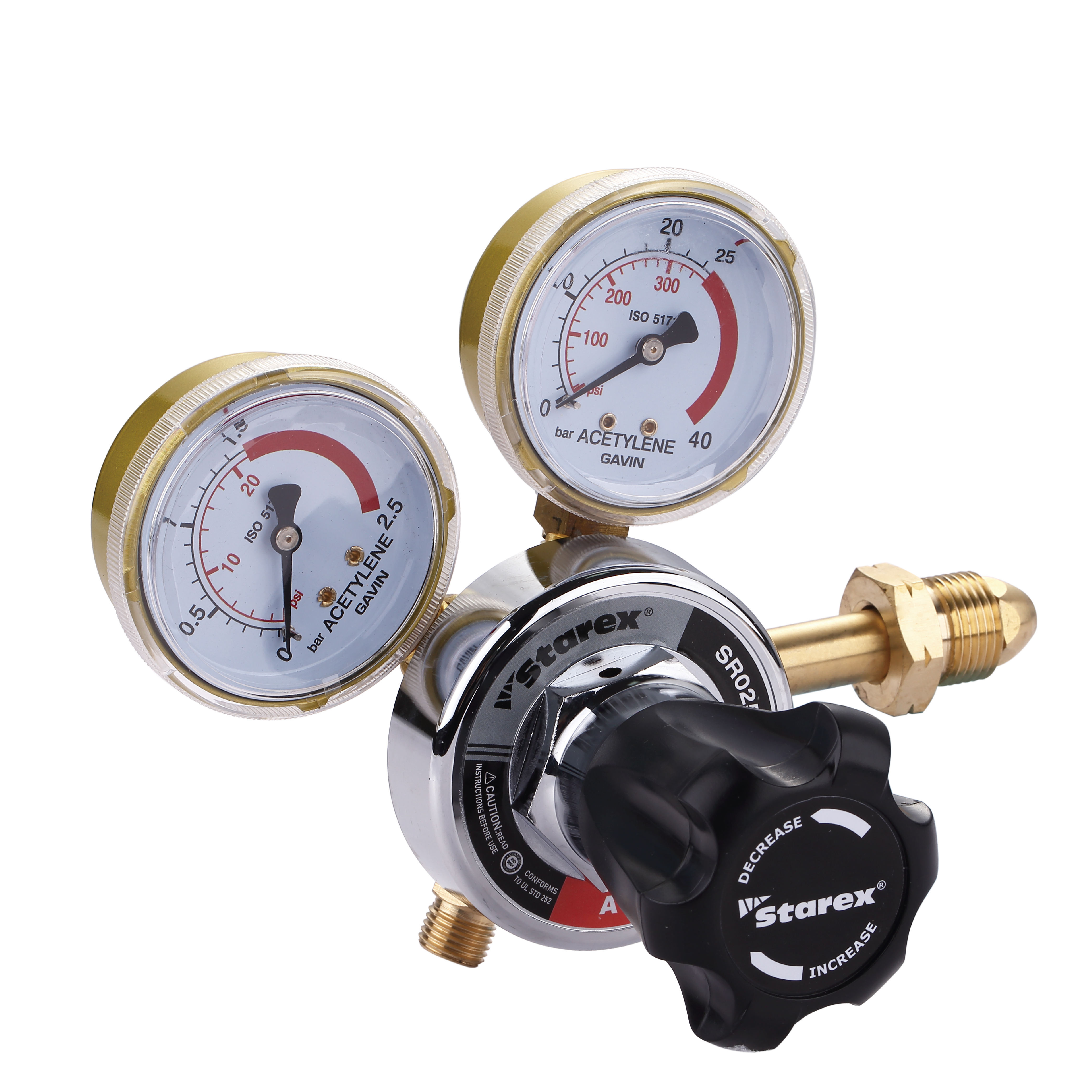 Mittelschwerer Regler der Serie Harris 25GX für Sauerstoff, Acetylen und Argon